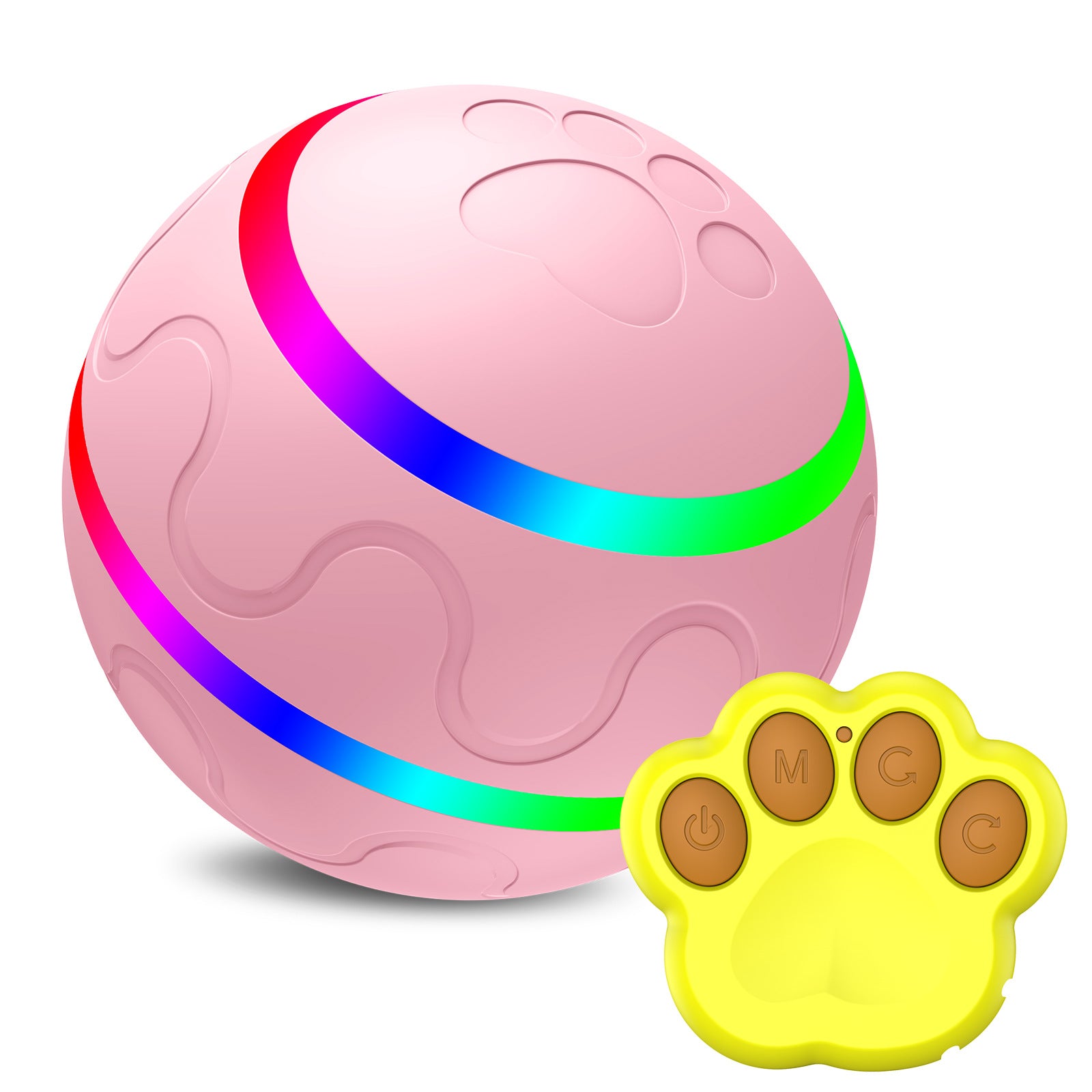 Automatic Interactive Cat Ball Toy – USB Rechargeable Self-Rotating Smart Ball with Crazy Mode (Remote Control Option)