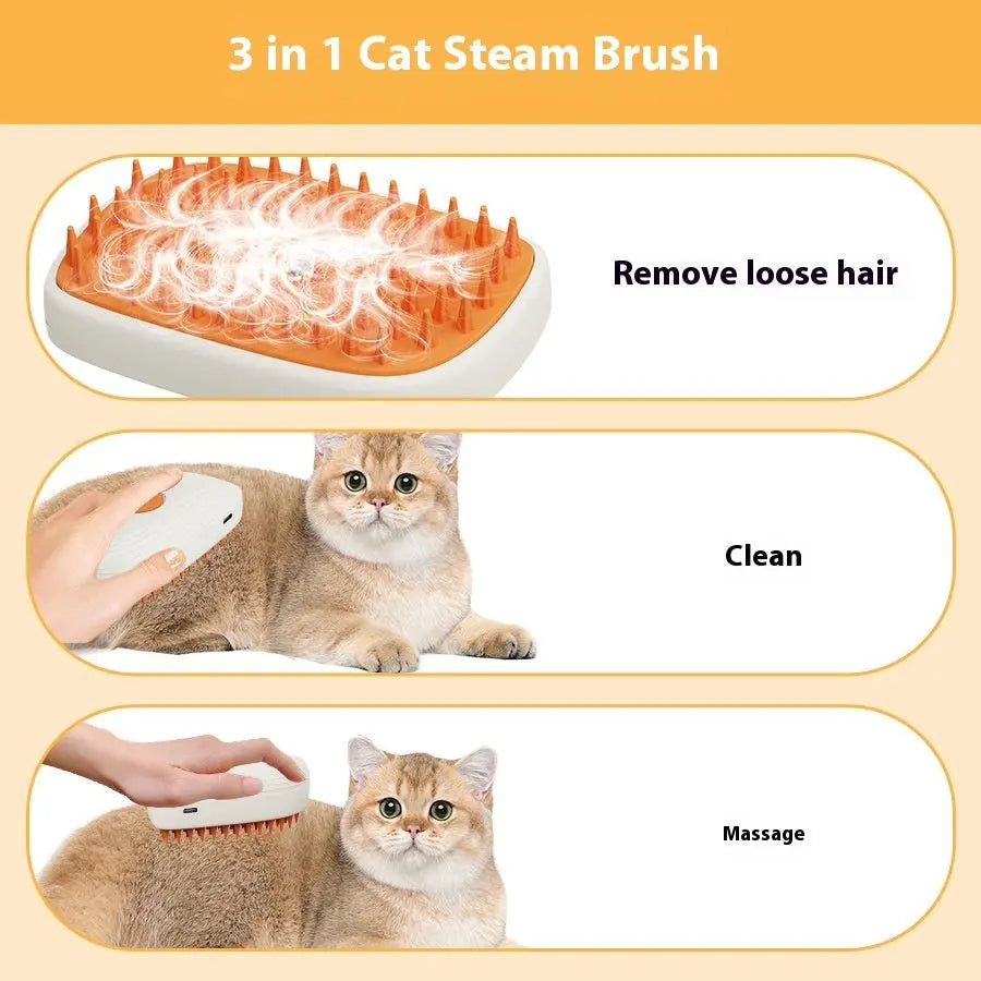 USB Rechargeable Pets Steam Brush Spray Massage Comb Pet Grooming Tools Cat Steam Comb Pet Products mzon store