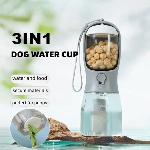 Dog Water Cup Drinking Food Garbage Bag Three-in-one Portable Small Multi-functional Pet Cups Pets Supplies mzon store