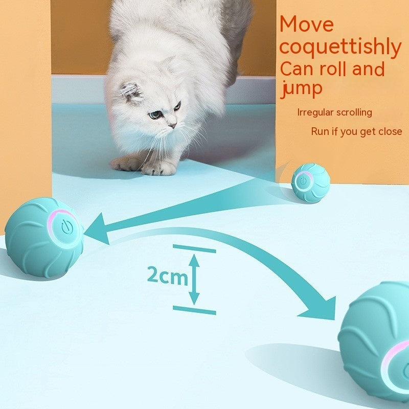 Smart Cat Toy Rolling Ball – Interactive Automatic USB Teasing Ball for Kittens & Cats