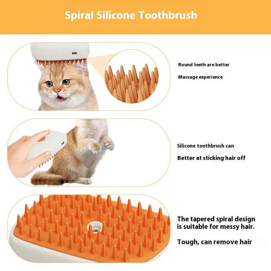 USB Rechargeable Pets Steam Brush Spray Massage Comb Pet Grooming Tools Cat Steam Comb Pet Products mzon store