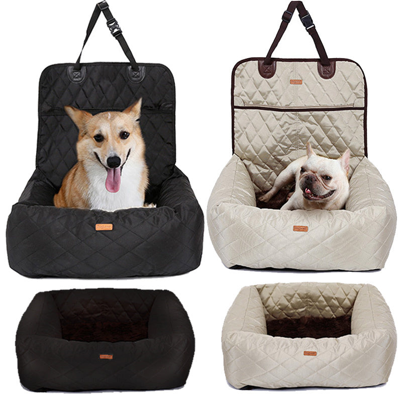 2-in-1 Pet Dog Carrier & Car Seat Pad – Thickened Multi-Purpose Dog Bed for Travel & Home