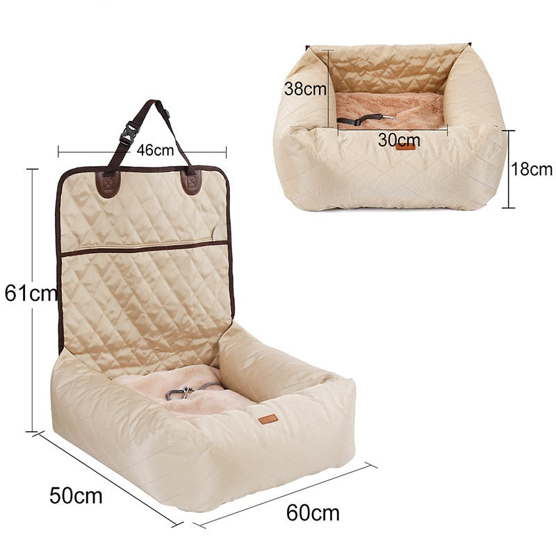 2-in-1 Pet Dog Carrier & Car Seat Pad – Thickened Multi-Purpose Dog Bed for Travel & Home