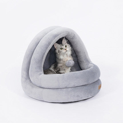 High-Quality Cat House Bed – Cozy Crystal Velvet Sofa for Cats & Small Dogs