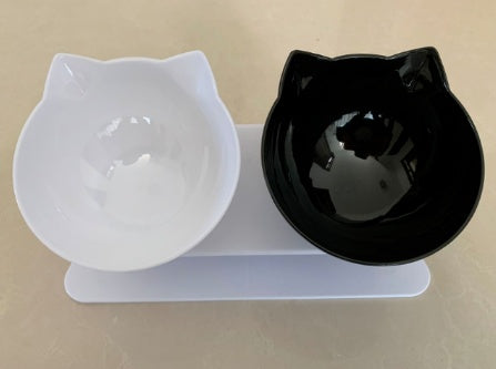 Inclined Cat Bowl – Ergonomic Oblique Mouth Pet Food Dish, Transparent & Anti-Spill