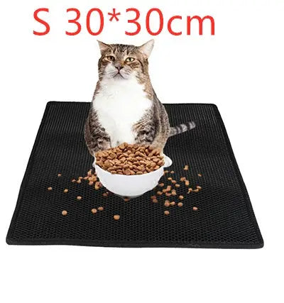 Honeycomb Cat Litter Mat – Waterproof Double-Layer Litter Trapping Pad with EVA Anti-Slip Base mzon store
