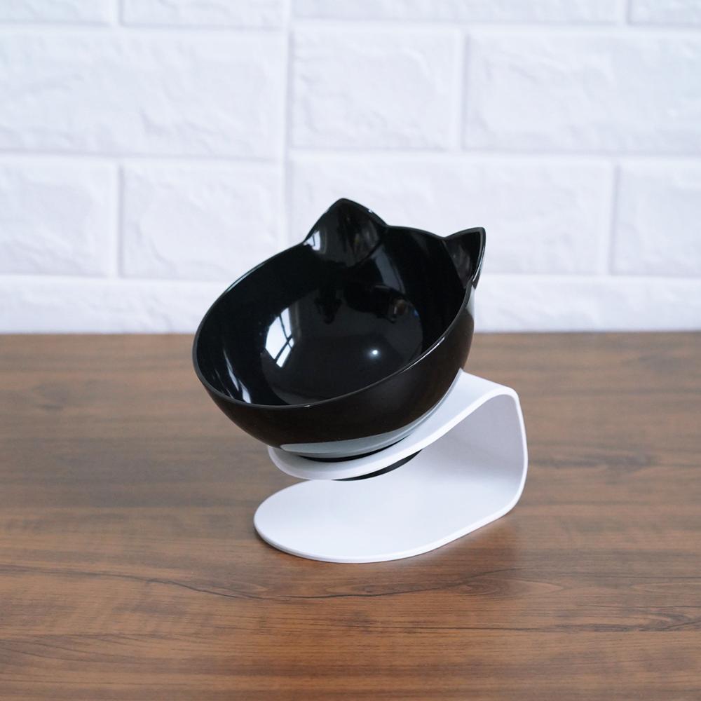 Inclined Cat Bowl – Ergonomic Oblique Mouth Pet Food Dish, Transparent & Anti-Spill