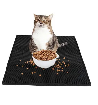Honeycomb Cat Litter Mat – Waterproof Double-Layer Litter Trapping Pad with EVA Anti-Slip Base mzon store