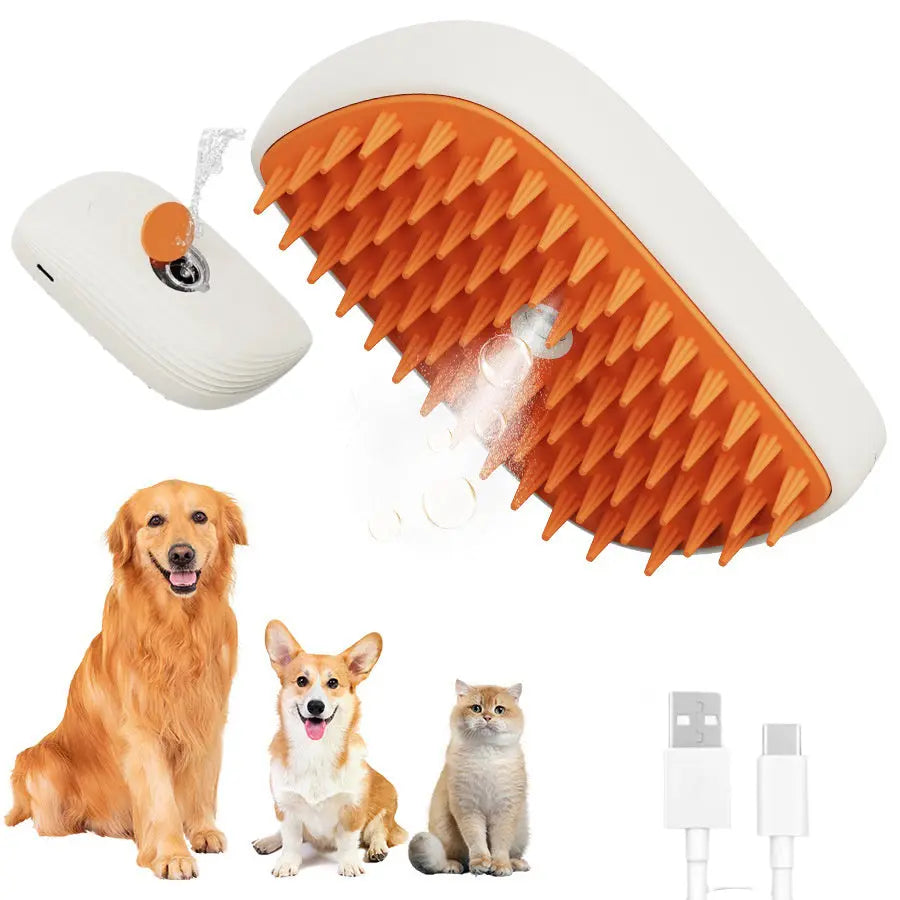 USB Rechargeable Pets Steam Brush Spray Massage Comb Pet Grooming Tools Cat Steam Comb Pet Products mzon store