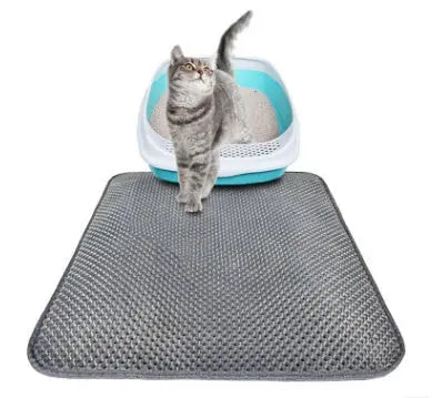 Honeycomb Cat Litter Mat – Waterproof Double-Layer Litter Trapping Pad with EVA Anti-Slip Base mzon store