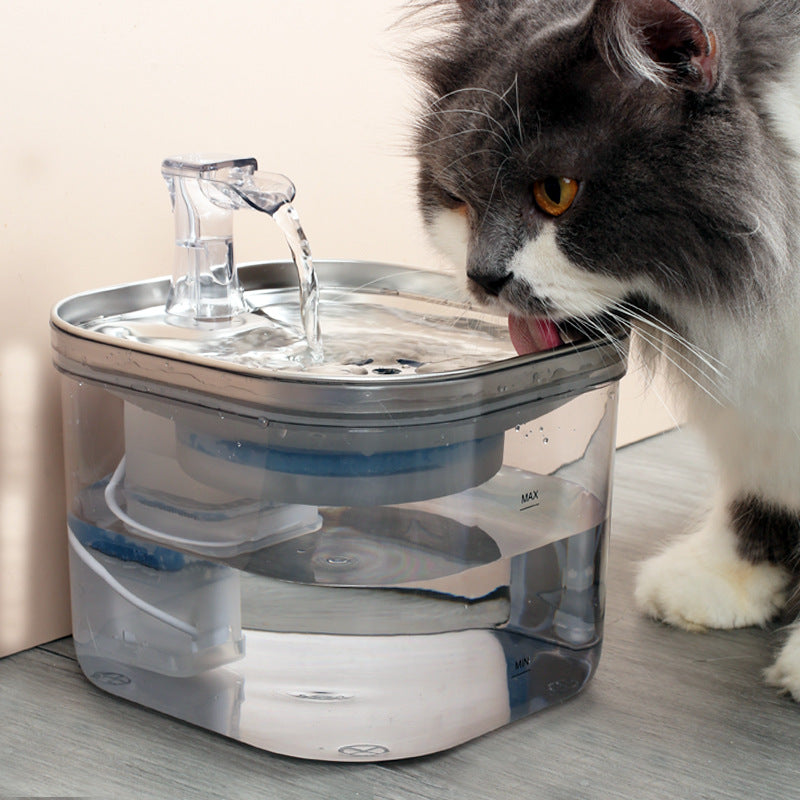 Stainless Steel Automatic Pet Water Fountain – Intelligent Circulating Dispenser for Cats & Dogs