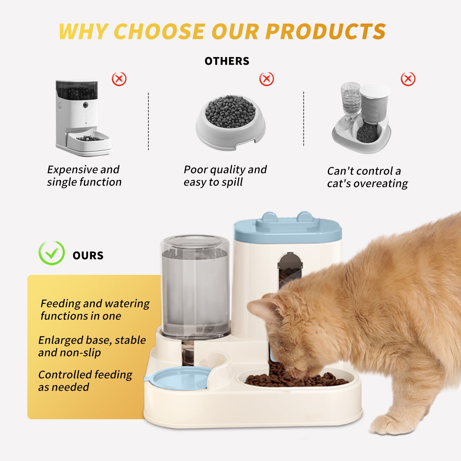 Fully Automatic 2-in-1 Cat Food & Water Dispenser – Smart Pet Feeder with Integrated Water System