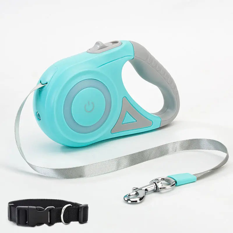 Retractable Dog Leash with One-Button Brake – 3m & 5m Automatic Extendable Pet Traction Rope with Optional Collar mzon store