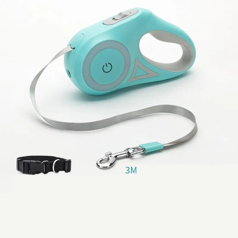 Retractable Dog Leash with One-Button Brake – 3m & 5m Automatic Extendable Pet Traction Rope with Optional Collar mzon store