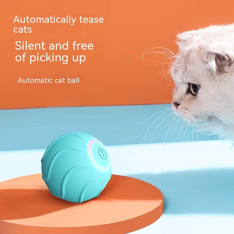Smart Cat Toy Rolling Ball – Interactive Automatic USB Teasing Ball for Kittens & Cats
