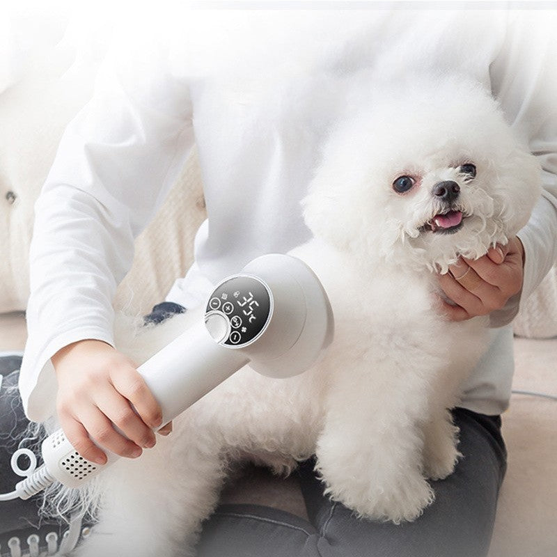 Smart Pet Hair Dryer & Grooming Comb – Quiet 2-in-1 Blow Dryer Brush for Dogs & Cats (Low Noise, Gentle & Fast Drying)