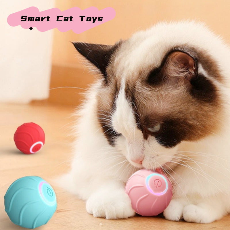 Smart Cat Toy Rolling Ball – Interactive Automatic USB Teasing Ball for Kittens & Cats