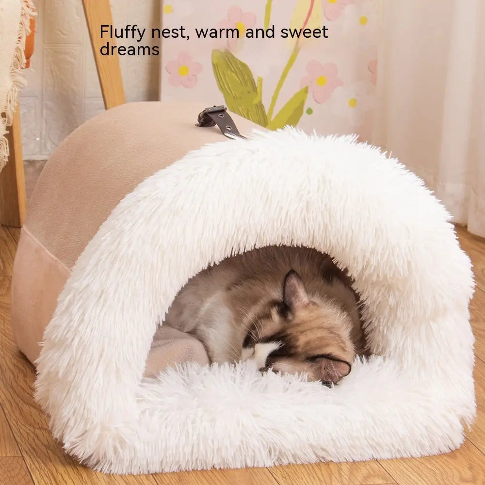 New Splice Portable Pet Nest Portable Autumn And Winter Warm Dog Nest Moisture-proof Long Fur Cat Nest Cross Border Pet Nest mzon store