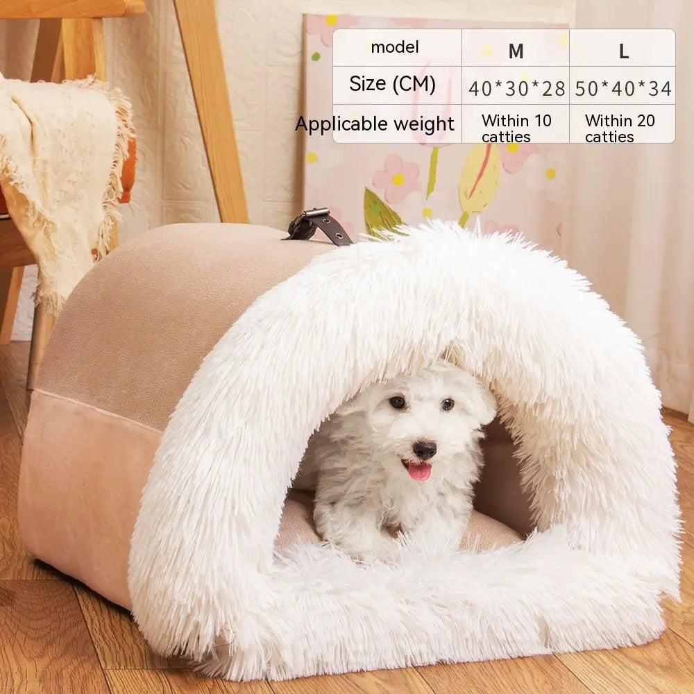 New Splice Portable Pet Nest Portable Autumn And Winter Warm Dog Nest Moisture-proof Long Fur Cat Nest Cross Border Pet Nest mzon store