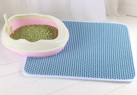 Honeycomb Cat Litter Mat – Waterproof Double-Layer Litter Trapping Pad with EVA Anti-Slip Base mzon store