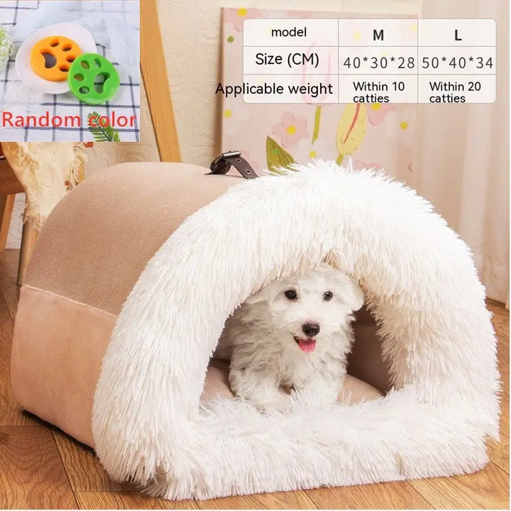New Splice Portable Pet Nest Portable Autumn And Winter Warm Dog Nest Moisture-proof Long Fur Cat Nest Cross Border Pet Nest mzon store