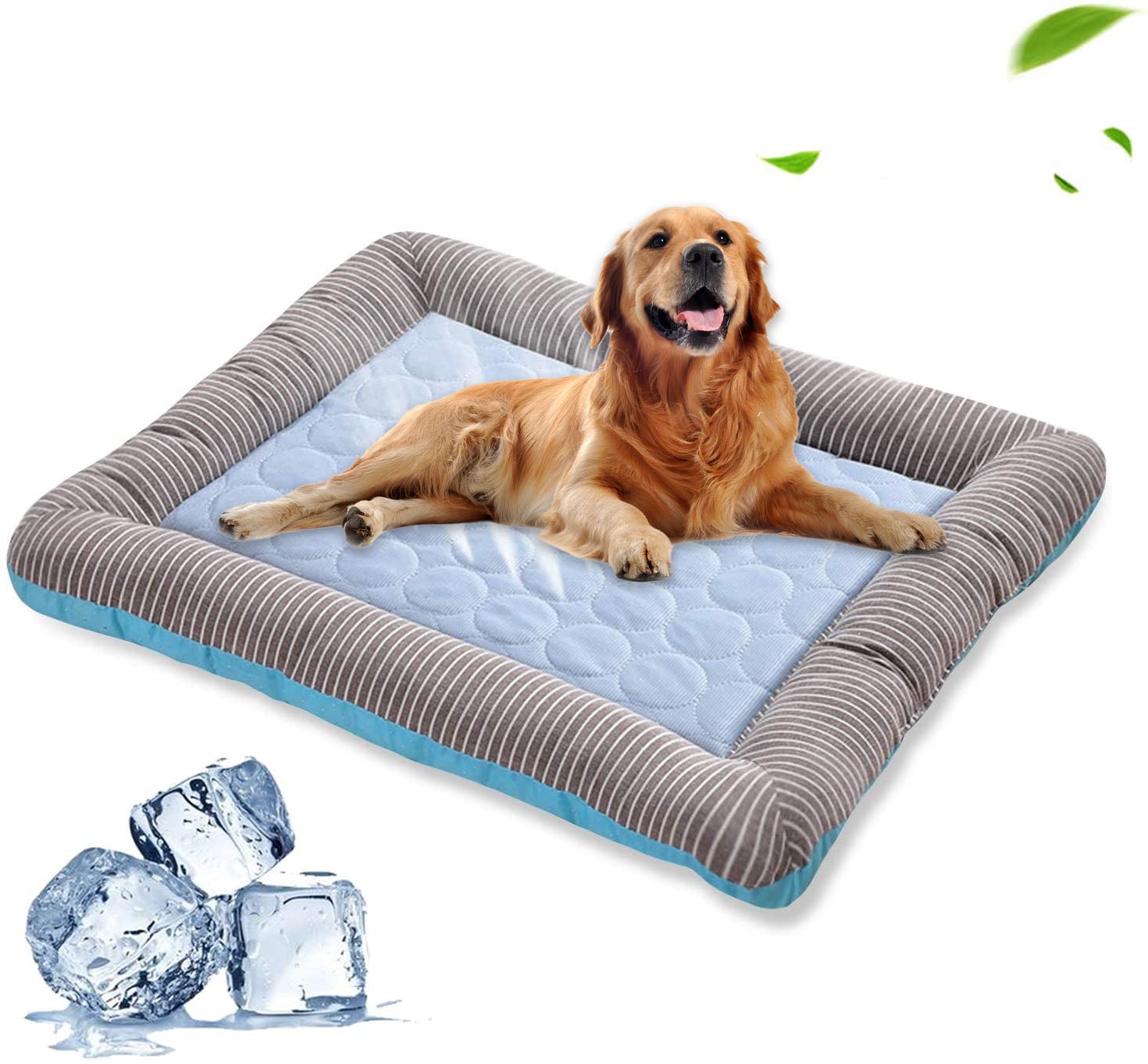 Pet Cooling Pad for Dogs & Cats – Ice Silk Summer Cooling Mat with Non-Slip Bottom (Breathable & Washable)