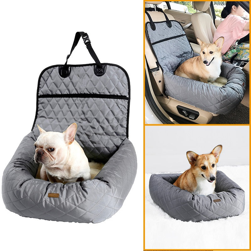 2-in-1 Pet Dog Carrier & Car Seat Pad – Thickened Multi-Purpose Dog Bed for Travel & Home