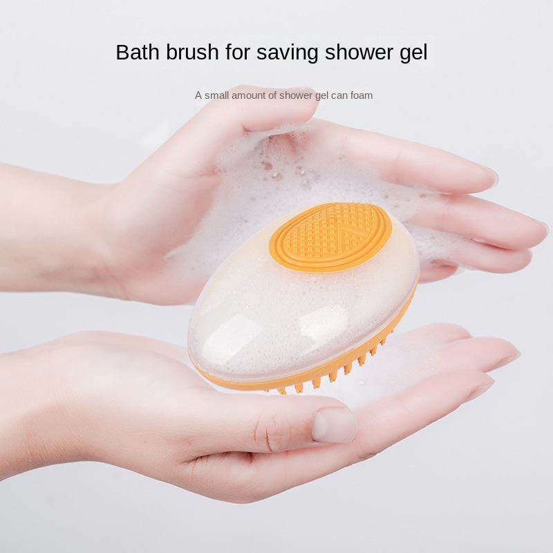 2-in-1 Dog & Cat Bath Brush with Shampoo Dispenser – Soft Silicone Pet Grooming & Massage Comb (Non-Slip, BPA-Free)