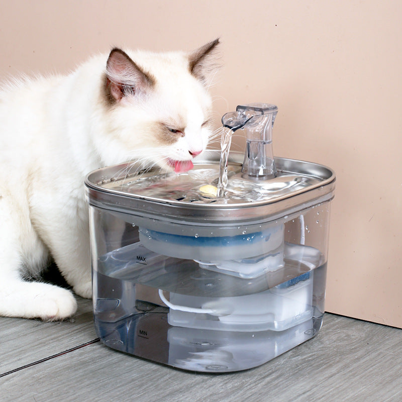 Stainless Steel Automatic Pet Water Fountain – Intelligent Circulating Dispenser for Cats & Dogs