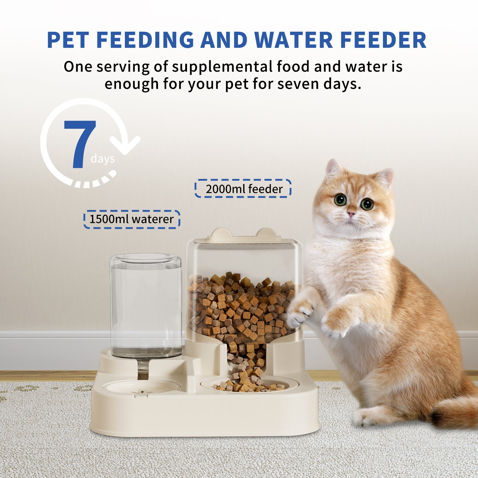 Transparent Automatic Pet Food & Water Dispenser – Self-Refilling Feeder for Cats & Dogs