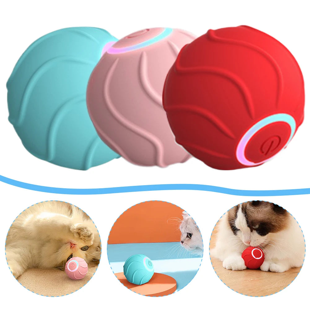 Smart Cat Toy Rolling Ball – Interactive Automatic USB Teasing Ball for Kittens & Cats