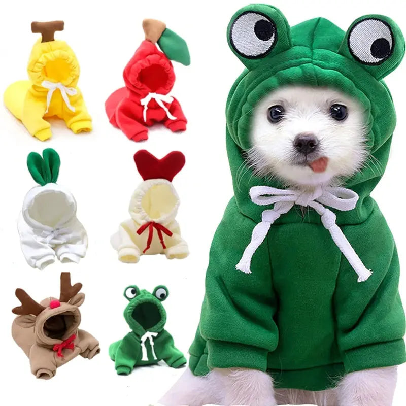 Cute Fruit Dog Hoodie – Warm Fleece Pet Clothes for Small Dogs, Puppies & Cats mzon store