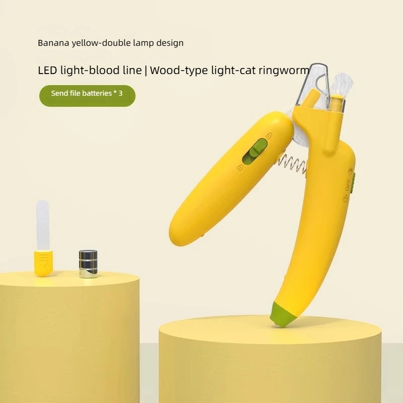 Pet Nail Clippers Dog Nail Clippers Cat Nail Clippers LED Electric Nail Grinder Pet Supplies LED Light Pet Nail Clippers