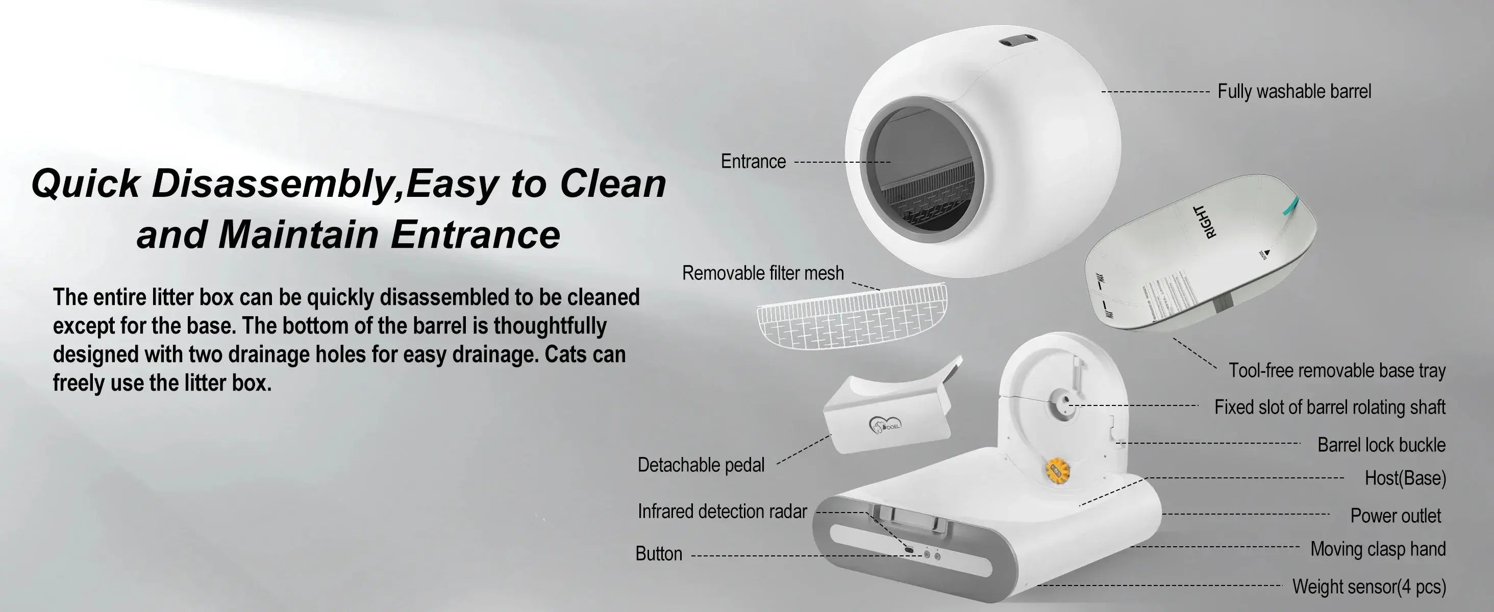 DOEL 65L Self-Cleaning Cat Litter Box with App TOPSNS Store