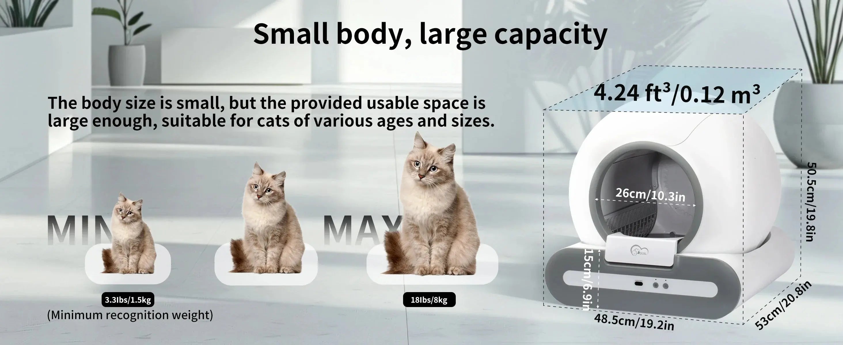 DOEL 65L Self-Cleaning Cat Litter Box with App TOPSNS Store
