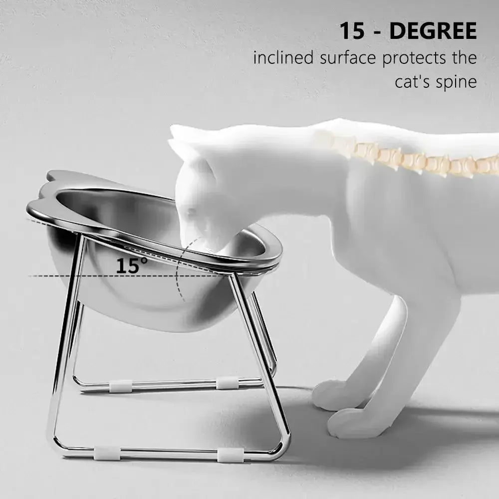 15° Elevated Stainless Steel Raised Cat Bowl Shop1105135890 Store