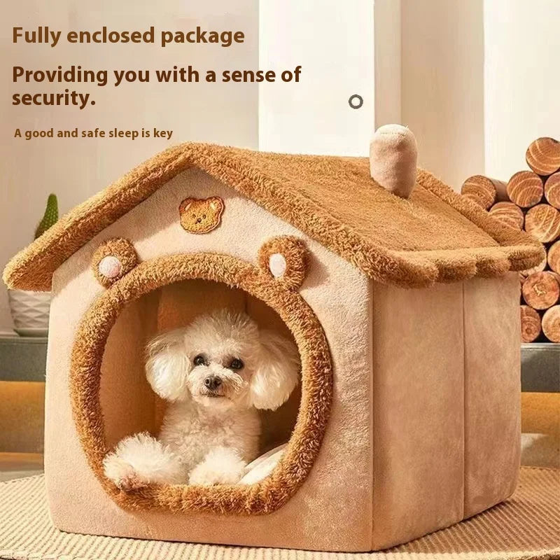 All Season Dog House Style Bed Removable Washable Pet Bed
