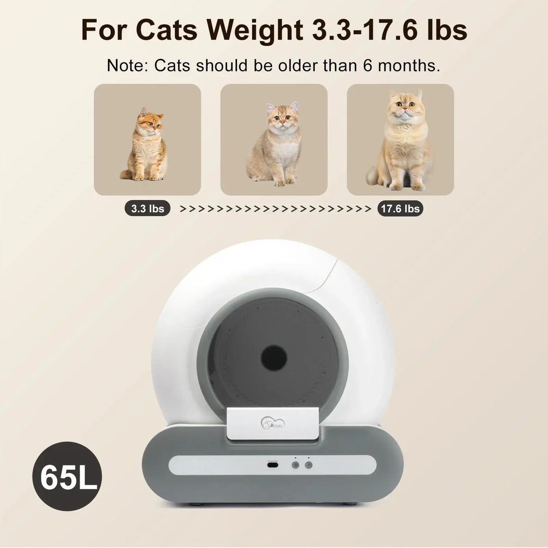DOEL 65L Self-Cleaning Cat Litter Box with App TOPSNS Store