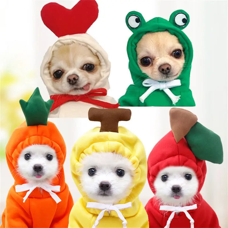 Cute Fruit Dog Hoodie – Warm Fleece Pet Clothes for Small Dogs, Puppies & Cats mzon store