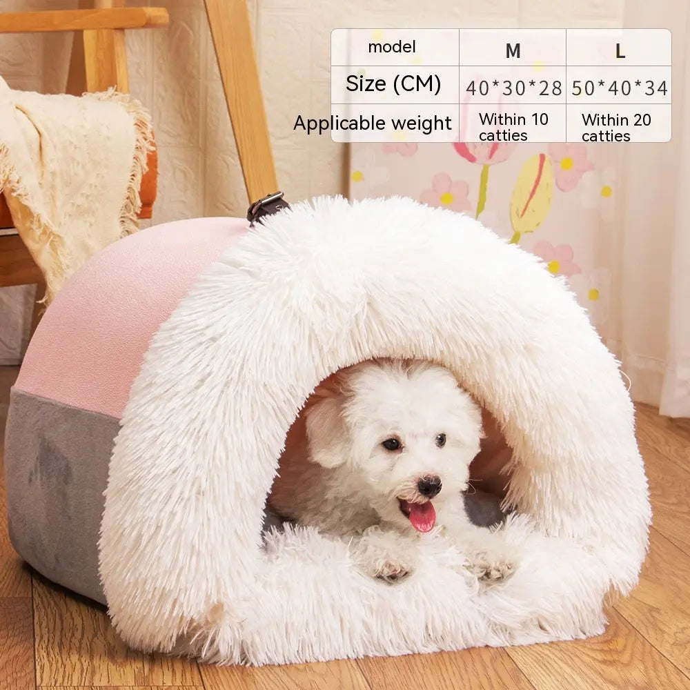 New Splice Portable Pet Nest Portable Autumn And Winter Warm Dog Nest Moisture-proof Long Fur Cat Nest Cross Border Pet Nest mzon store