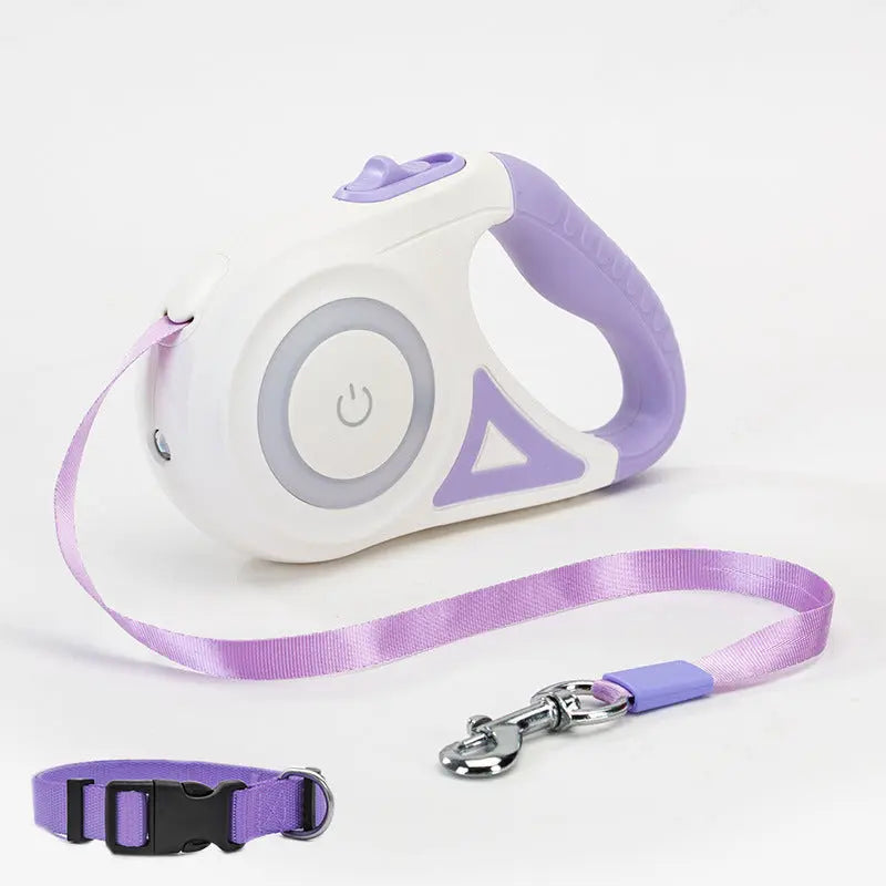 Retractable Dog Leash with One-Button Brake – 3m & 5m Automatic Extendable Pet Traction Rope with Optional Collar mzon store