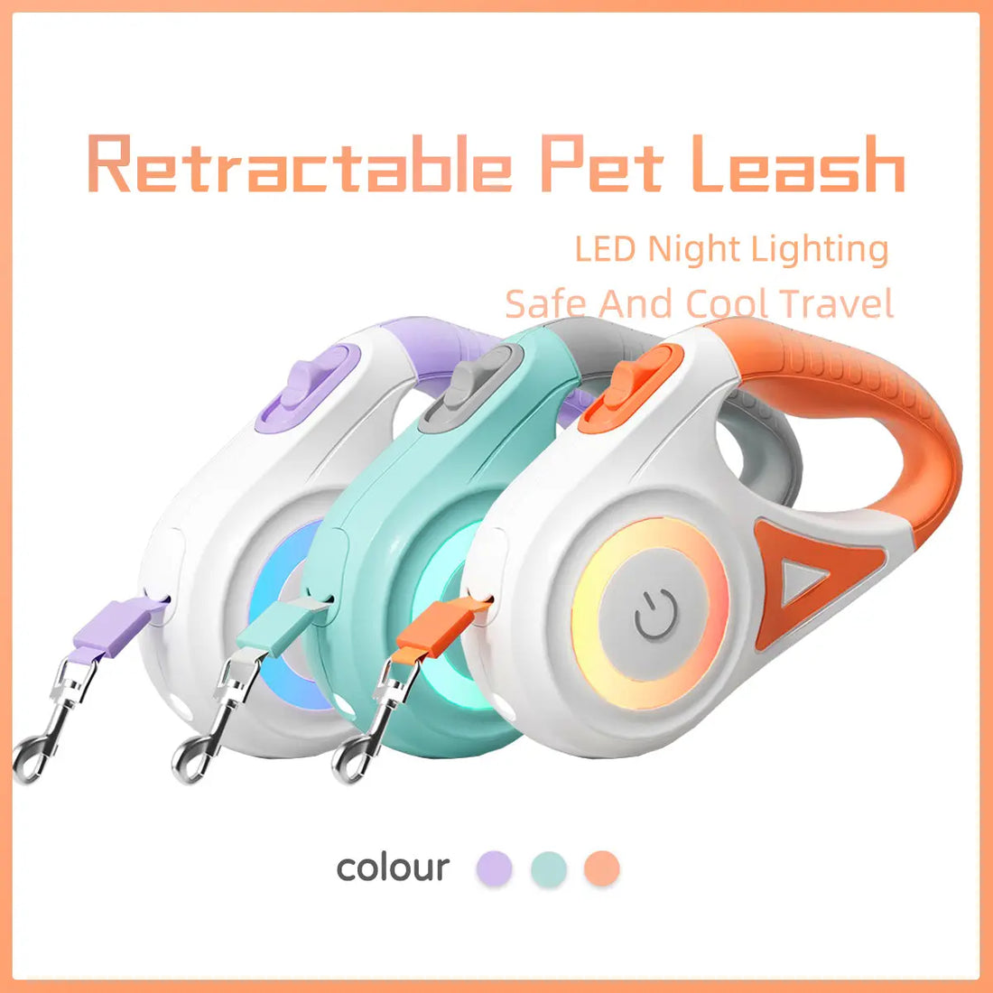 Retractable Dog Leash with One-Button Brake – 3m & 5m Automatic Extendable Pet Traction Rope with Optional Collar mzon store