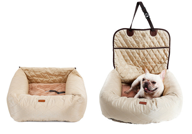 2-in-1 Pet Dog Carrier & Car Seat Pad – Thickened Multi-Purpose Dog Bed for Travel & Home