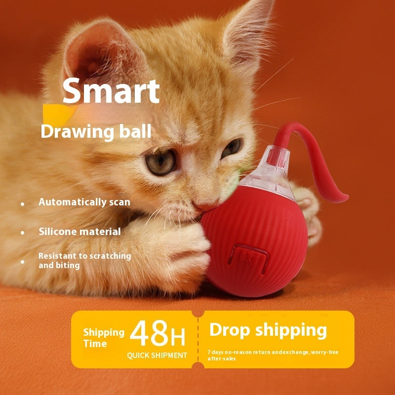 Interactive Cat Toy Ball – Auto Rolling, Motion-Activated & Chirping Cat Teaser for High-Energy Cats