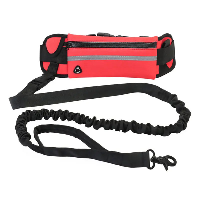 Hands Free Dog Leash Pet Walking And Training Belt With Shock Absorbing Bungee Leash For Up To 180lbs Large Dogs Phone Pocket And Water Bottle Holder mzon store