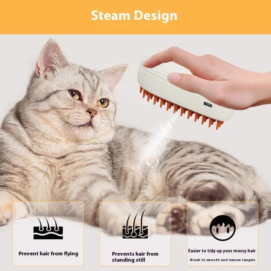 USB Rechargeable Pets Steam Brush Spray Massage Comb Pet Grooming Tools Cat Steam Comb Pet Products mzon store