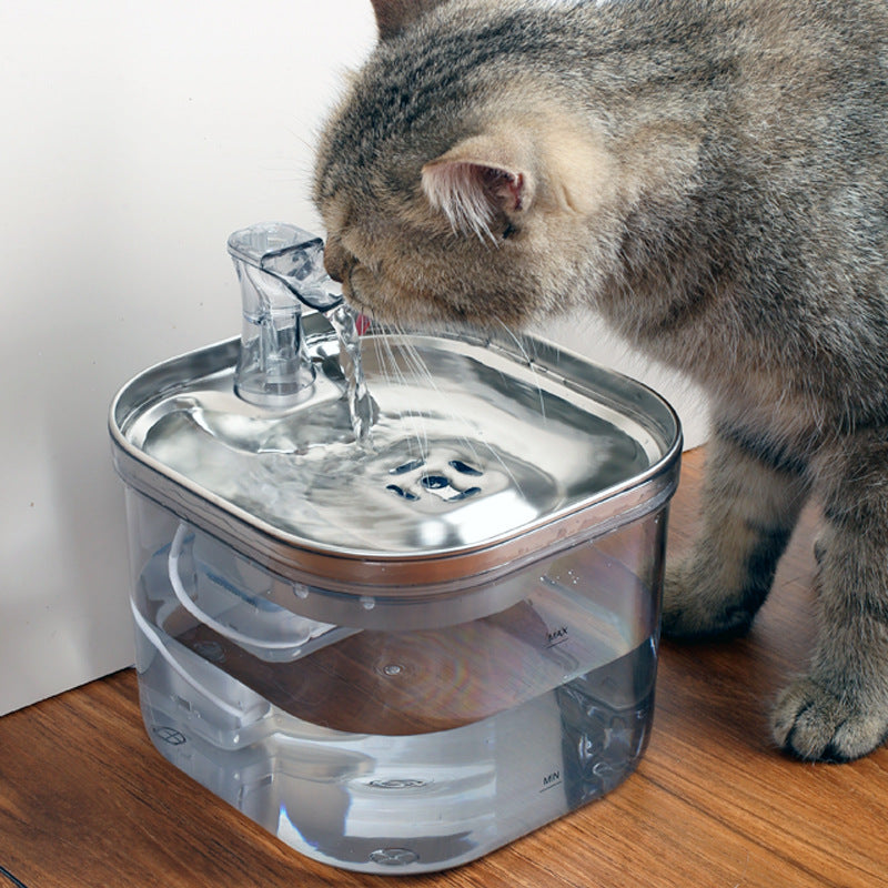 Stainless Steel Automatic Pet Water Fountain – Intelligent Circulating Dispenser for Cats & Dogs