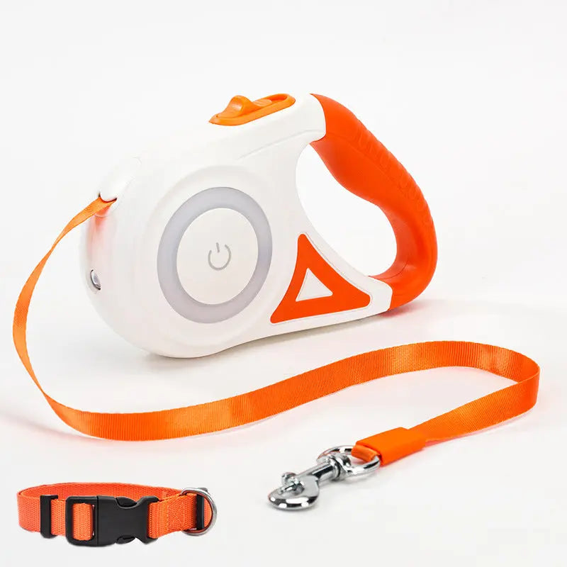 Retractable Dog Leash with One-Button Brake – 3m & 5m Automatic Extendable Pet Traction Rope with Optional Collar mzon store