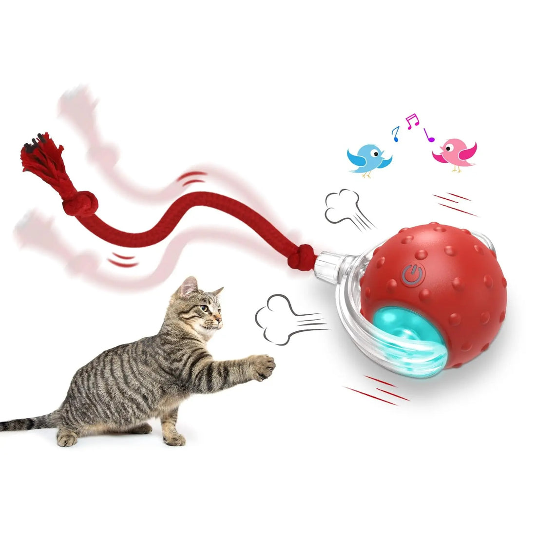 Interactive Cat Toy Ball – Auto Rolling, Motion-Activated & Chirping Cat Teaser for High-Energy Cats